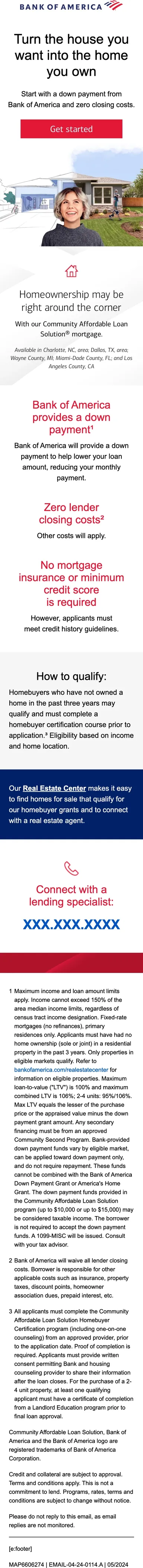 Homebuyer program, English and Spanish, full-length mobile layout at 320 px.